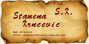 Stamena Krnčević vizit kartica